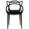 Mid-Century Modern Style Stackable Plastic Molded Arm Chair with Entangled Open Back